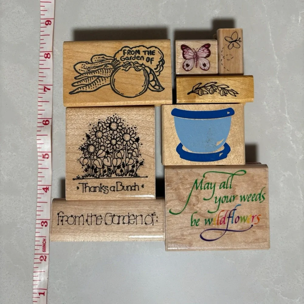 Vintage & New High-Quality Rubber Wood Stamp Collection Set - Picture 6 of 15